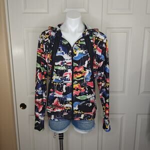 ABS paint splatter mesh inset active jacket sz S